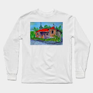 Watercolor sketch - Chapelle du Château de Voltaire. Ferney-Voltaire, France Long Sleeve T-Shirt